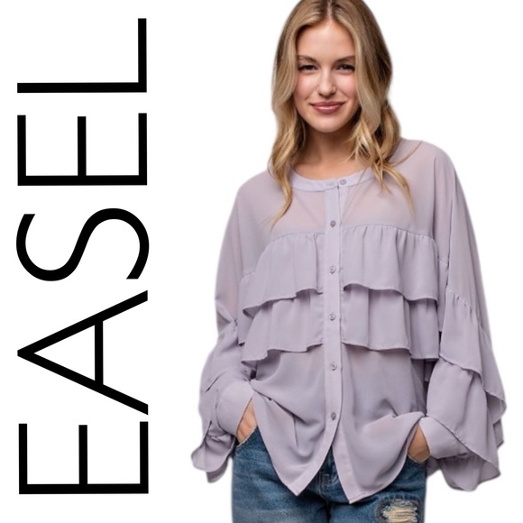 easel Tops - 0260:  EASEL NWT TOP LILAC GREY
